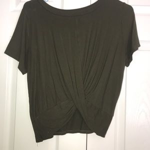 Army green crop top